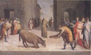 Domenico Beccafumi St Anthony and the Miracle of the Mule (mk05) Norge oil painting art